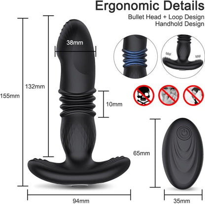 Retractable anal plug - Vibrating - Wearable - Unisex vibrator