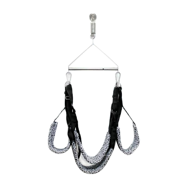 Leopard Print Swing with Stainless Steel Tripod Sex Position Harness
