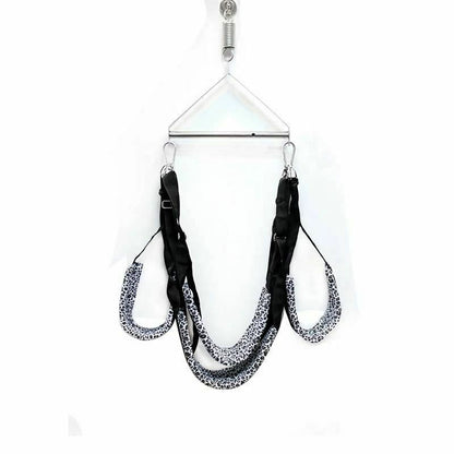 Leopard Print Swing with Stainless Steel Tripod Sex Position Harness