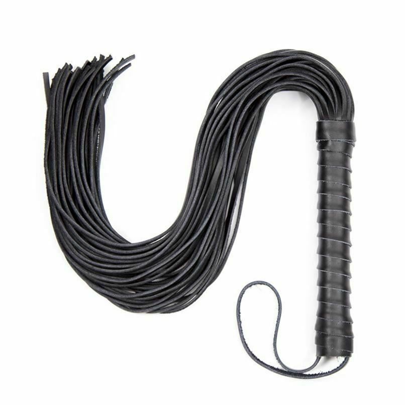 Leather Spanking Flogger - Black