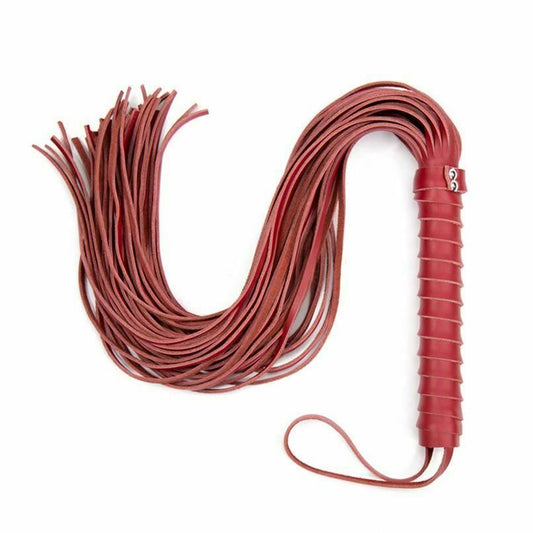 Leather Spanking Flogger - Red