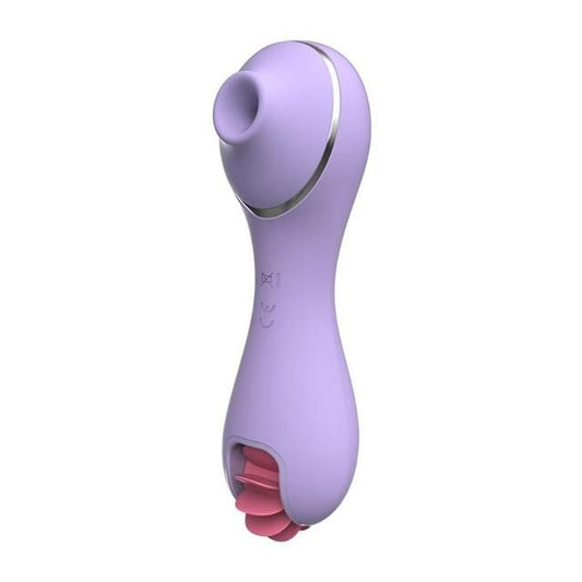Licking Tongue Vibrator & Suction Stimulator - Purple