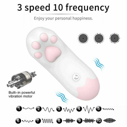 Mini Kitten Paw Jumping Egg Wearable Vibrator - Pink