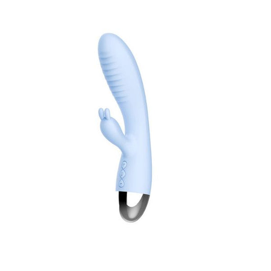 Leten Rabbit Vibrator G Spot Clitoris Super Soft Massager Stimulator - Blue
