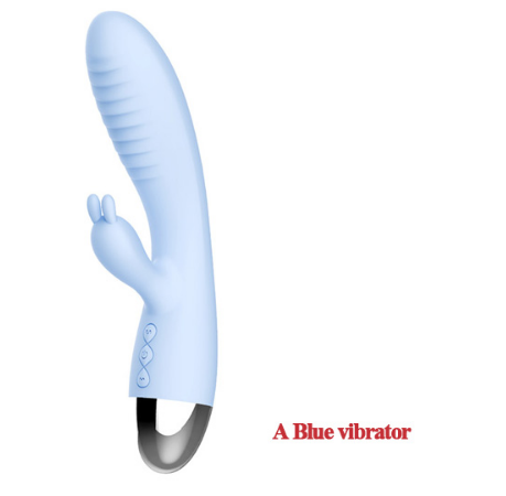 Leten Rabbit Vibrator G Spot Clitoris Super Soft Massager Stimulator - Blue