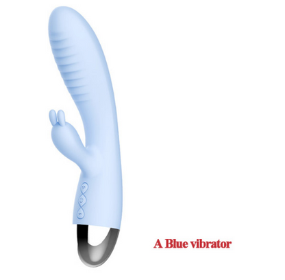 Leten Rabbit Vibrator G Spot Clitoris Super Soft Massager Stimulator - Blue