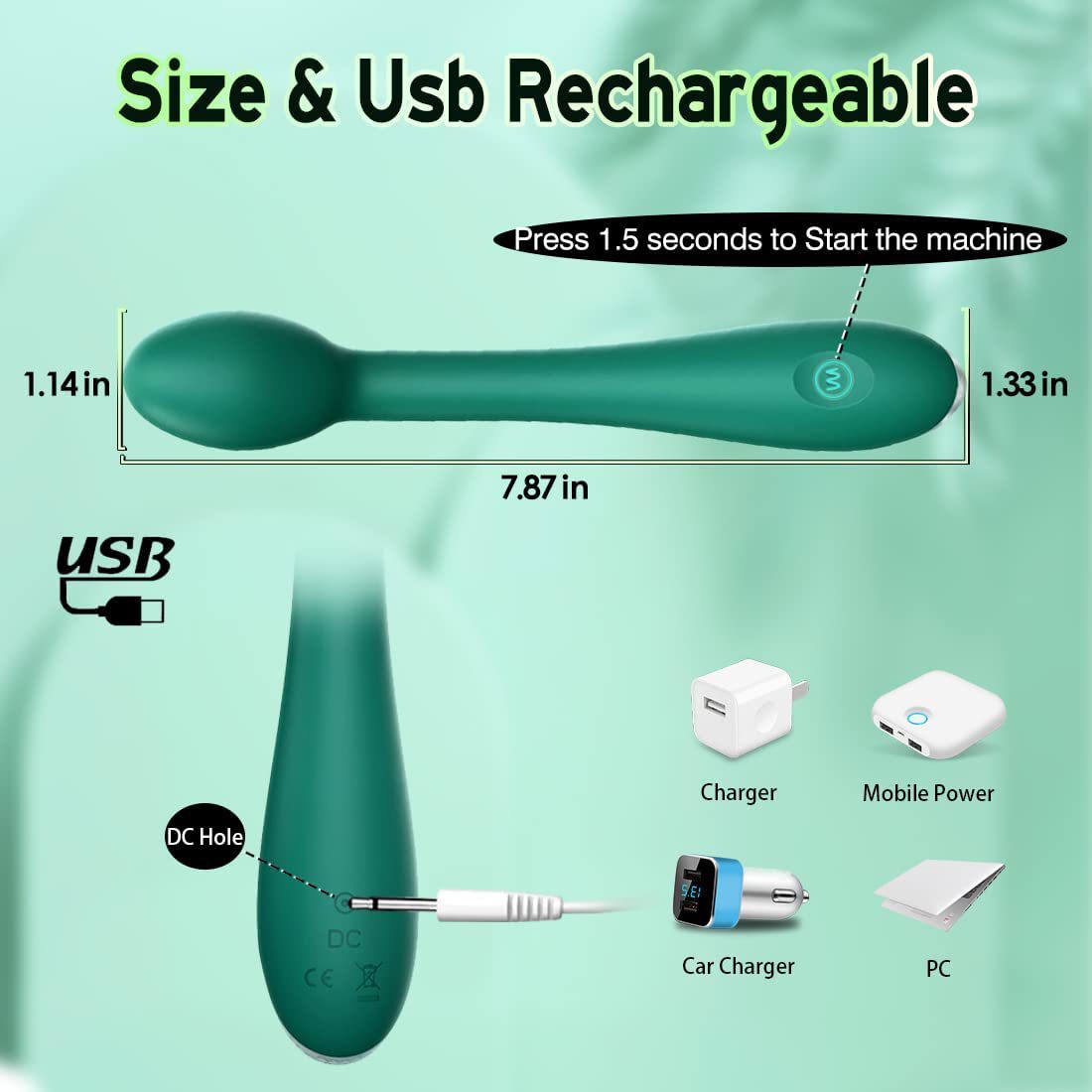G-Spot Vibrator with 12 Vibration Modes - Green
